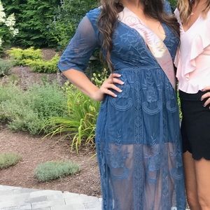 Blue lace dress